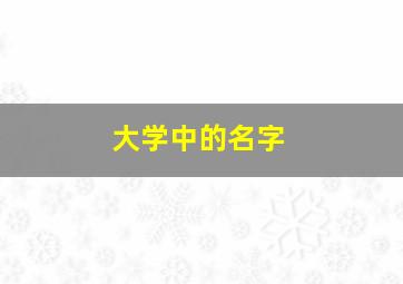 大学中的名字