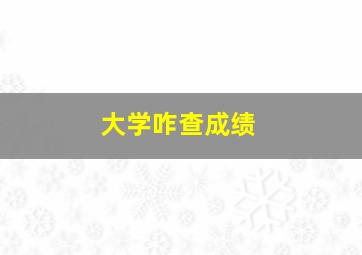 大学咋查成绩