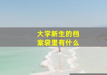 大学新生的档案袋里有什么