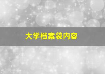 大学档案袋内容