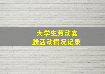 大学生劳动实践活动情况记录