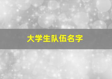 大学生队伍名字