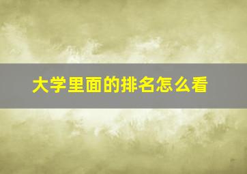 大学里面的排名怎么看