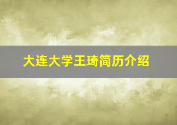 大连大学王琦简历介绍