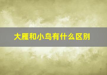 大雁和小鸟有什么区别