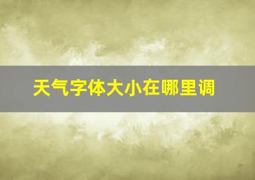 天气字体大小在哪里调