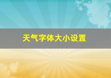 天气字体大小设置