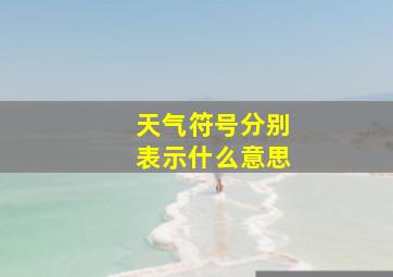 天气符号分别表示什么意思