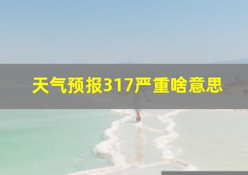 天气预报317严重啥意思