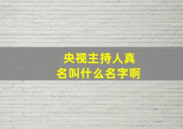 央视主持人真名叫什么名字啊