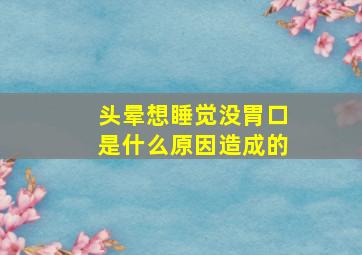 头晕想睡觉没胃口是什么原因造成的