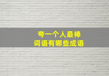 夸一个人最棒词语有哪些成语