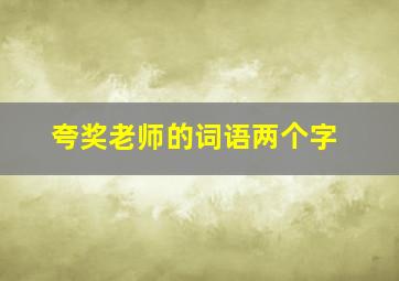 夸奖老师的词语两个字