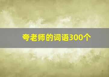 夸老师的词语300个