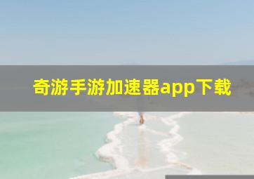 奇游手游加速器app下载