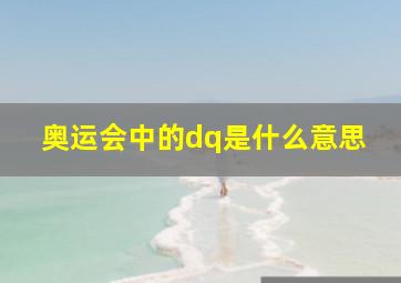 奥运会中的dq是什么意思