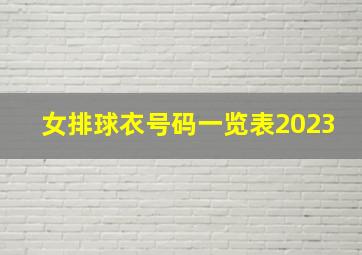 女排球衣号码一览表2023