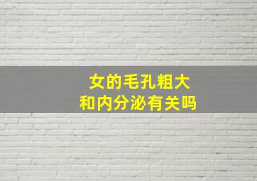 女的毛孔粗大和内分泌有关吗