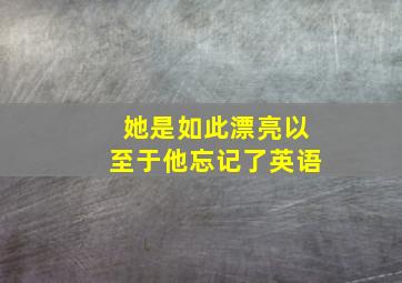 她是如此漂亮以至于他忘记了英语