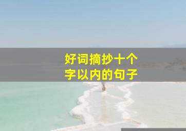 好词摘抄十个字以内的句子