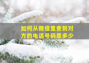 如何从微信里查到对方的电话号码是多少