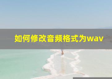 如何修改音频格式为wav