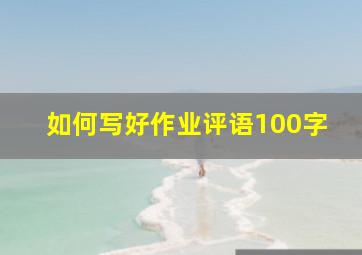 如何写好作业评语100字