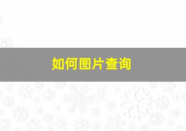 如何图片查询