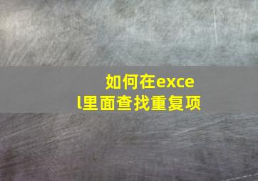 如何在excel里面查找重复项