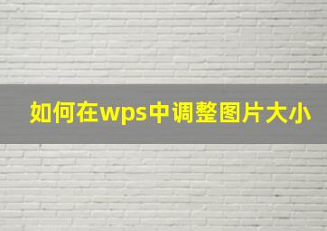 如何在wps中调整图片大小