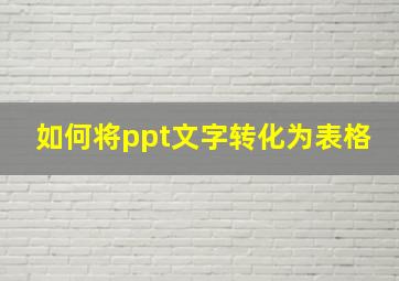 如何将ppt文字转化为表格