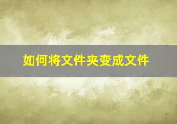 如何将文件夹变成文件