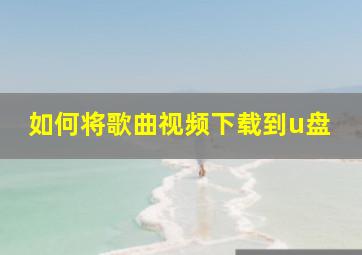 如何将歌曲视频下载到u盘