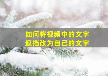 如何将视频中的文字遮挡改为自己的文字