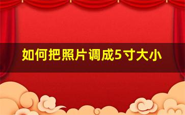 如何把照片调成5寸大小