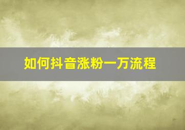 如何抖音涨粉一万流程