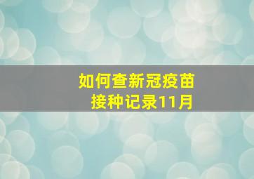 如何查新冠疫苗接种记录11月