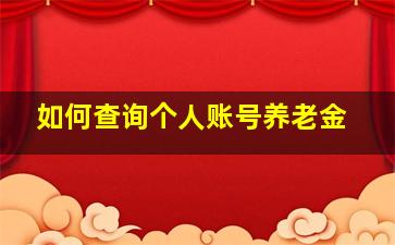 如何查询个人账号养老金