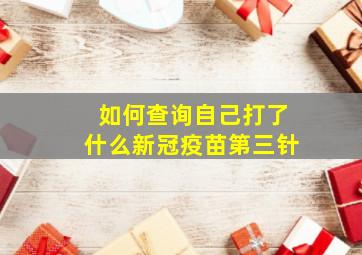 如何查询自己打了什么新冠疫苗第三针