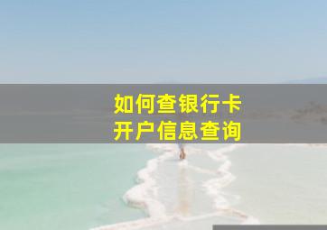 如何查银行卡开户信息查询