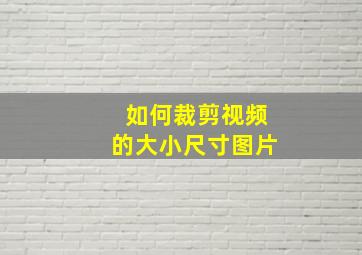 如何裁剪视频的大小尺寸图片