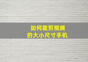 如何裁剪视频的大小尺寸手机