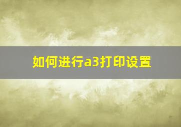 如何进行a3打印设置