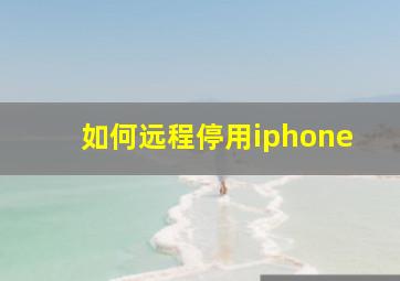 如何远程停用iphone