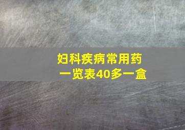 妇科疾病常用药一览表40多一盒