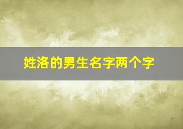 姓洛的男生名字两个字