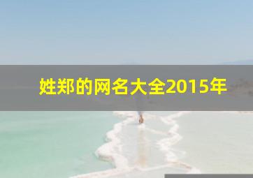 姓郑的网名大全2015年