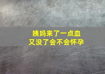 姨妈来了一点血又没了会不会怀孕