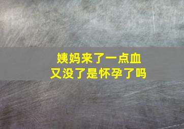 姨妈来了一点血又没了是怀孕了吗