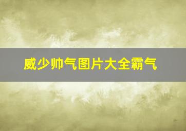 威少帅气图片大全霸气